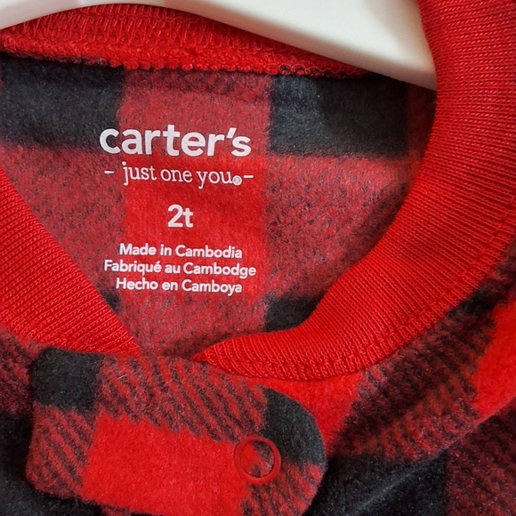 NWT Carter's Just One You Toddle Boys 2 Piece Fleece Footed Pajamas 2T - Picture 4 of 6